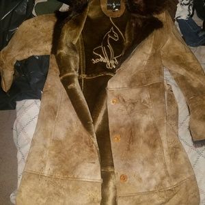 Fur and suede winter coat